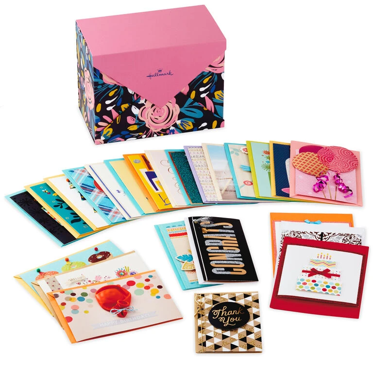 Assorted Cards for All Occasions in Floral Organizer Box, Box of 24 Hallmark Assorted Cards For All Occasions In Floral Organizer Box, Box Of 24 -Hallmark Shop 24 Cards for AllOccasions in Floral Organizer