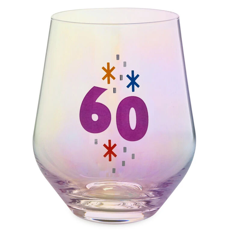 60 Stemless Wine Glass, 16 oz. Hallmark 60 Stemless Wine Glass, 16 Oz. -Hallmark Shop 60 Stemless Wine Glass 1BID1088 01