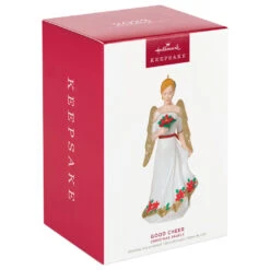 Hallmark Christmas Angels Good Cheer Ornament 3 Hallmark Christmas Angels Good Cheer Ornament -Hallmark Shop Angel in Red Flowers Dress Keepsake Ornament 2499QXR8267 04