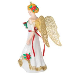 Hallmark Christmas Angels Good Cheer Ornament 5 Hallmark Christmas Angels Good Cheer Ornament -Hallmark Shop Angel in Red Flowers Dress Keepsake Ornament 2499QXR8267 06