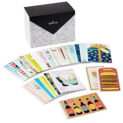 Hallmark Assorted All-Occasion Handmade Greeting Cards In Black Scattered Dot Organizer -Hallmark Shop Assorted AllOccasion Greeting Cards in Organizer 5EBN1121 07
