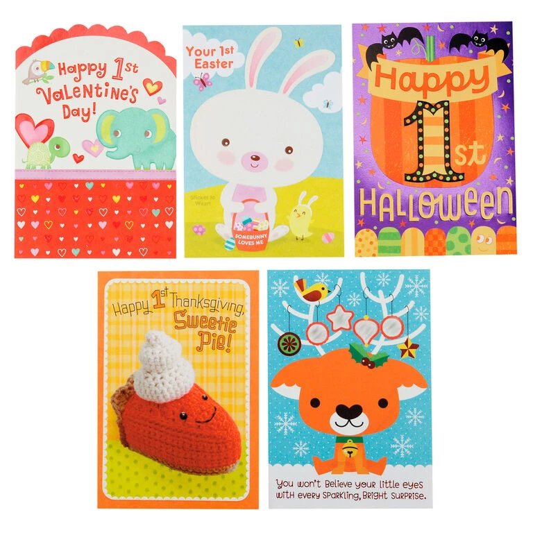 Assorted Baby's First Holiday Celebrations Cards, Pack of 5 Hallmark Assorted Baby's First Holiday Celebrations Cards, Pack Of 5 -Hallmark Shop Assorted Babys First Year Holiday Cards for Baby 1499RZC1011 01