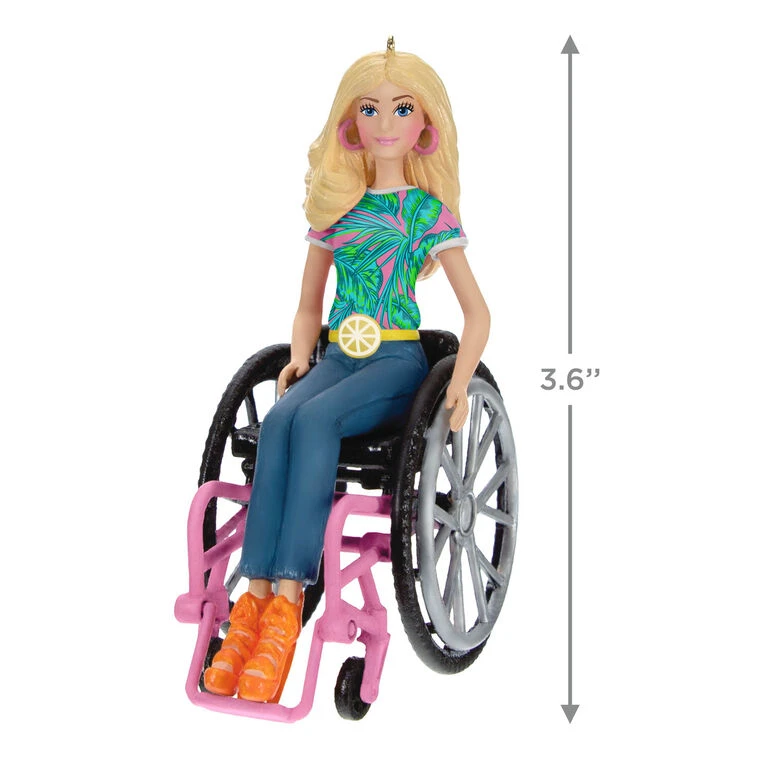 Barbie™ Fashionista With Wheelchair Ornament Hallmark Barbie™ Fashionista With Wheelchair Ornament -Hallmark Shop Barbie in Wheelchair Keepsake Ornament 1999QXI7017 03