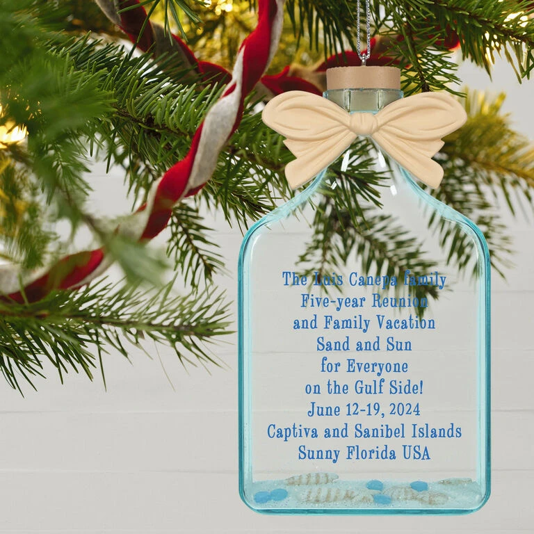 A Day at the Beach Personalized Text Ornament Hallmark A Day At The Beach Personalized Text Ornament -Hallmark Shop Beach Glass Bottle Personalized Christmas Ornament 2499QHE2118B2 02