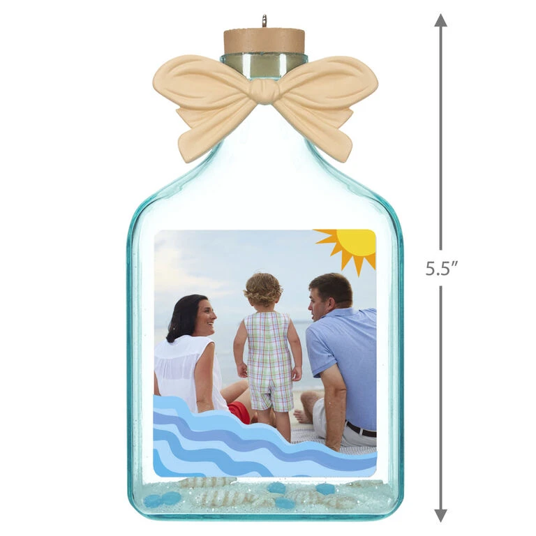 A Day at the Beach Sun & Waves Personalized Photo Ornament Hallmark A Day At The Beach Sun & Waves Personalized Photo Ornament -Hallmark Shop Beach Glass Bottle Personalized Christmas Ornament 2499QHE2118B4 03