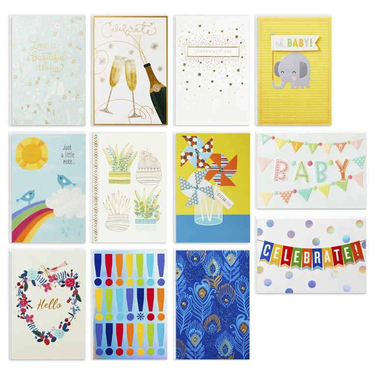 Big Celebrations Assorted Cards, Box of 12 Hallmark Big Celebrations Assorted Cards, Box Of 12 -Hallmark Shop Big Celebrations Assorted Cards Bulk Pack 5EDX1073 01