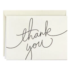 Hallmark Black Script Bulk Boxed Blank Thank-You Notes, Pack Of 40