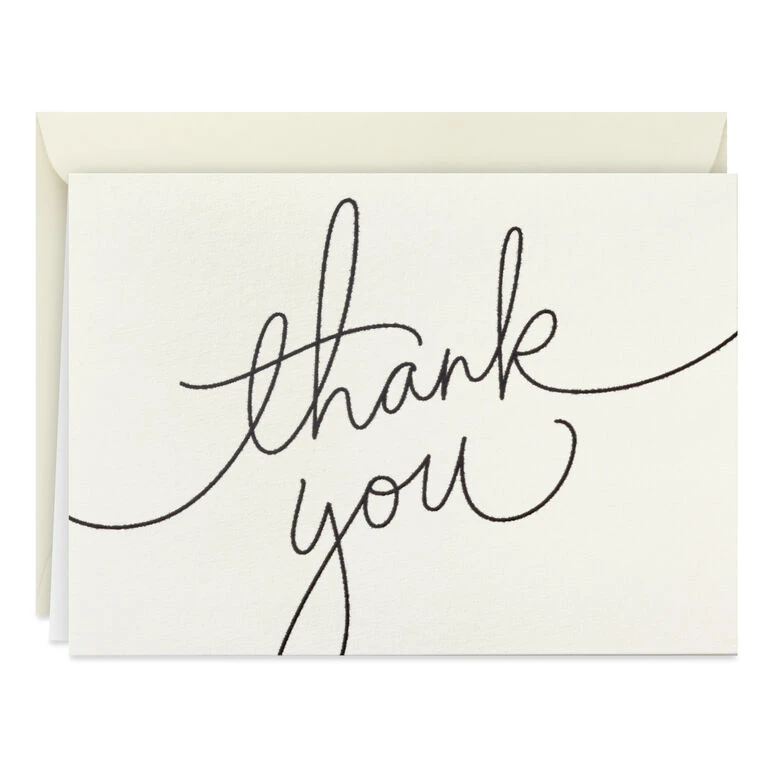Black Script Bulk Boxed Blank Thank-You Notes, Pack of 40 Hallmark Black Script Bulk Boxed Blank Thank-You Notes, Pack Of 40 -Hallmark Shop Black Script Boxed Blank ThankYou Notes Multipack 1TYN2453 01