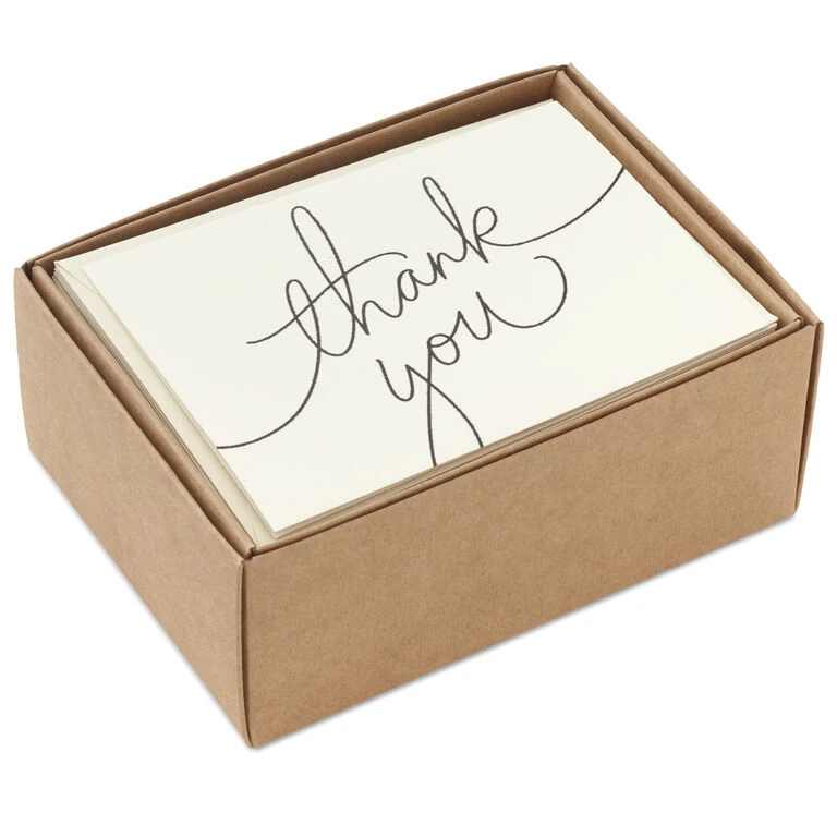 Black Script Bulk Boxed Blank Thank-You Notes, Pack of 40 Hallmark Black Script Bulk Boxed Blank Thank-You Notes, Pack Of 40 -Hallmark Shop Black Script Boxed Blank ThankYou Notes Multipack 1TYN2453 04