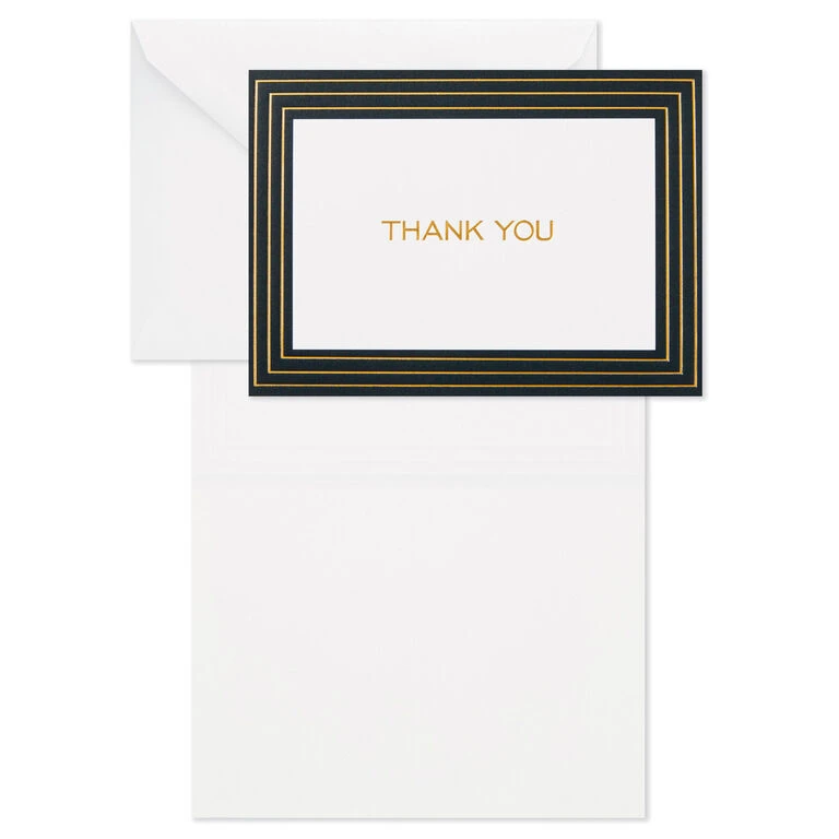 Black and Gold Bulk Blank Thank-You Notes, Pack of 50 Hallmark Black And Gold Bulk Blank Thank-You Notes, Pack Of 50 -Hallmark Shop Black and Gold Bulk Blank ThankYou Notes Assortment 1399WTU3882 03
