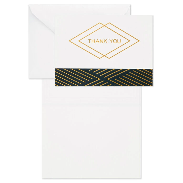 Black and Gold Bulk Blank Thank-You Notes, Pack of 50 Hallmark Black And Gold Bulk Blank Thank-You Notes, Pack Of 50 -Hallmark Shop Black and Gold Bulk Blank ThankYou Notes Assortment 1399WTU3882 04