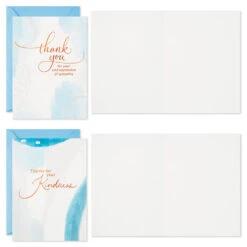 Hallmark Blue Watercolor Assortment Blank Sympathy Thank-You Notes, Pack Of 24 -Hallmark Shop Blue Watercolor Assortment Sympathy ThankYou Notes 5STZ1137 03
