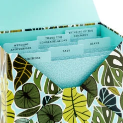 Hallmark Premium Assorted Handmade All-Occasion Cards In Leaf Print Organizer, Box Of 24 -Hallmark Shop Bulk Handmade AllOccasion Cards in Storage Box 5EDX1107 09