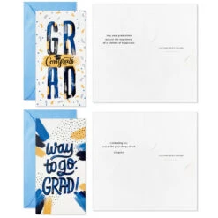 Hallmark Festive Grad Wishes Graduation Cards Assortment, Pack Of 36 -Hallmark Shop Casual Painted Money Holder Graduation Cards Assortment 5GEY2015 04