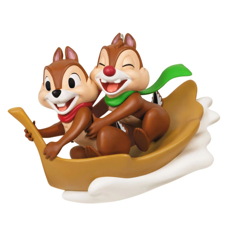 Disney Chip and Dale Snow Much Fun! Ornament Hallmark Disney Chip And Dale Snow Much Fun! Ornament -Hallmark Shop Chip and Dale Chipmunks Sledding Keepsake Ornament 2099QXD6567 01