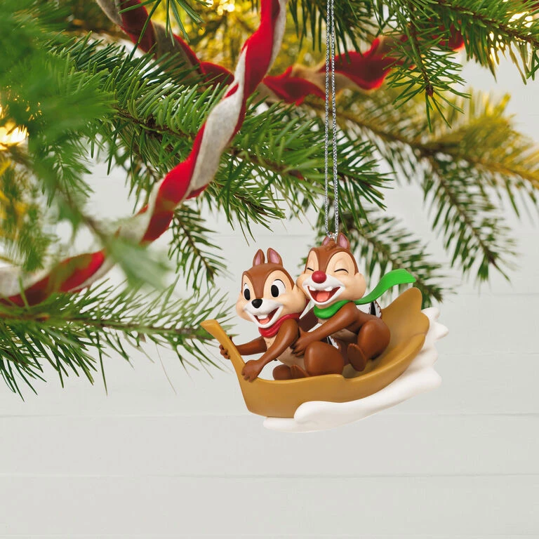 Disney Chip and Dale Snow Much Fun! Ornament Hallmark Disney Chip And Dale Snow Much Fun! Ornament -Hallmark Shop Chip and Dale Chipmunks Sledding Keepsake Ornament 2099QXD6567 02