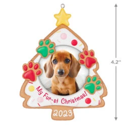 Hallmark My Fur-st Christmas 2023 Photo Frame Ornament -Hallmark Shop Christmas Cookie Pet Picture Frame Keepsake Ornament 1599QGO2607 03