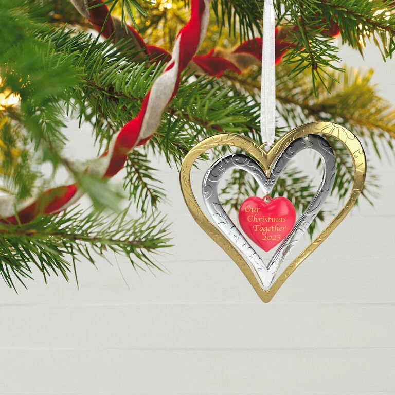Our Christmas Together 2023 Metal Ornament Hallmark Our Christmas Together 2023 Metal Ornament -Hallmark Shop Christmas Together Metal Hearts Keepsake Ornament 1899QGO2889 02