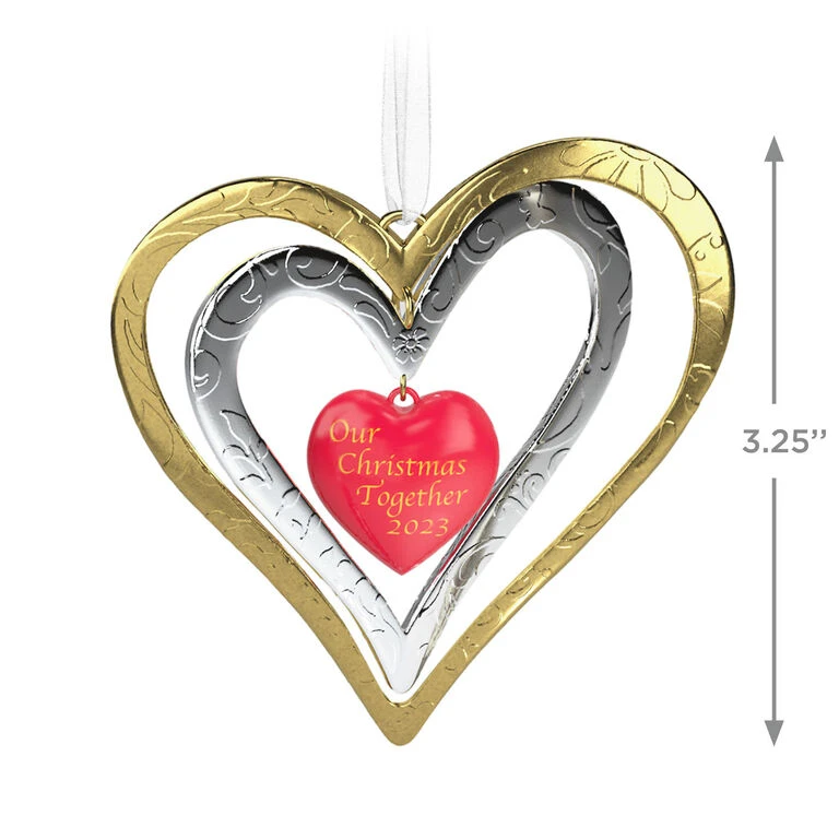 Our Christmas Together 2023 Metal Ornament Hallmark Our Christmas Together 2023 Metal Ornament -Hallmark Shop Christmas Together Metal Hearts Keepsake Ornament 1899QGO2889 03