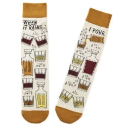 Hallmark When It Rains, I Pour Funny Crew Socks