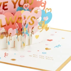 Hallmark Love You Always 3D Pop-Up Love Card -Hallmark Shop Colorful Hearts 3D PopUp Love Card 1299LAD2904 04