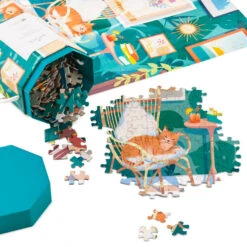 Hallmark A Purrfect Place 550-Piece Jigsaw Puzzle 1 Hallmark A Purrfect Place 550-Piece Jigsaw Puzzle -Hallmark Shop Cozy Cat and Paintings 550 Piece Jigsaw Puzzle 1PUZ1428 02