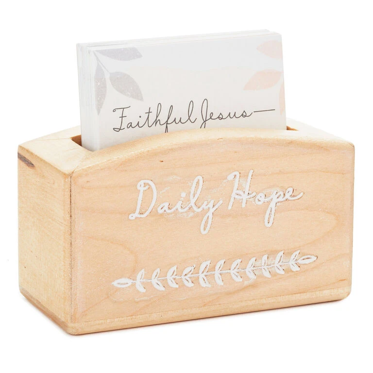 Daily Hope 30-Day Promise Box With Inspirational Cards Hallmark Daily Hope 30-Day Promise Box With Inspirational Cards -Hallmark Shop Daily Hope Wood Promise Box and 30 Inspirational Cards 1BMK1602 01