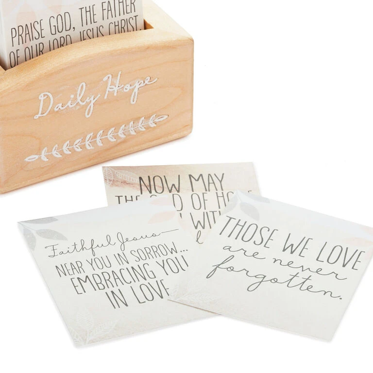 Daily Hope 30-Day Promise Box With Inspirational Cards Hallmark Daily Hope 30-Day Promise Box With Inspirational Cards -Hallmark Shop Daily Hope Wood Promise Box and 30 Inspirational Cards 1BMK1602 02