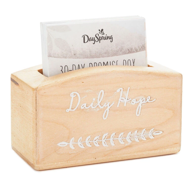 Daily Hope 30-Day Promise Box With Inspirational Cards Hallmark Daily Hope 30-Day Promise Box With Inspirational Cards -Hallmark Shop Daily Hope Wood Promise Box and 30 Inspirational Cards 1BMK1602 03