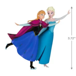 Hallmark Disney Frozen 10th Anniversary Two Sisters, One Heart Ornament -Hallmark Shop Disney Anna and Elsa Skating Keepsake Ornament 2799QXD6599 03