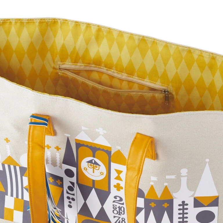 Walt Disney World 50th Anniversary "it's a small world" Canvas Tote Bag Hallmark Walt Disney World 50th Anniversary "it's A Small World" Canvas Tote Bag -Hallmark Shop Disney World its a small world Ride Tote Bag 1DYG2075 03