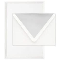Hallmark Double Silver Border Stationery Set, Box Of 20 -Hallmark Shop Double Silver Border Stationery Set 1499STN1134 03