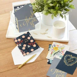 Hallmark Elegant Florals Boxed Blank Thank-You Notes Assortment, Pack Of 48 -Hallmark Shop Elegant Florals Assorted Boxed ThankYou Cards 5STZ1169 06