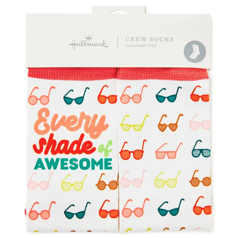 Shades of Awesome Sunglasses Fun Crew Socks Hallmark Shades Of Awesome Sunglasses Fun Crew Socks -Hallmark Shop Every Shade of Awesome Sunglasses Novelty Crew Socks 1SOX2074 02