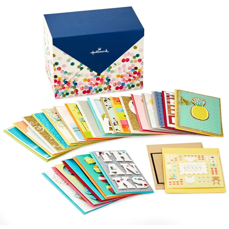 Assorted All-Occasion Cards in Polka Dot Organizer Box, Box of 24 Hallmark Assorted All-Occasion Cards In Polka Dot Organizer Box, Box Of 24 -Hallmark Shop Everyday Cards Organized Storage