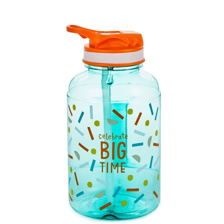 Celebrate Big Time Water Jug, 40 oz. Hallmark Celebrate Big Time Water Jug, 40 Oz. -Hallmark Shop Extra Large Blue Water Jug With Lid and Straw 1BID1097 01