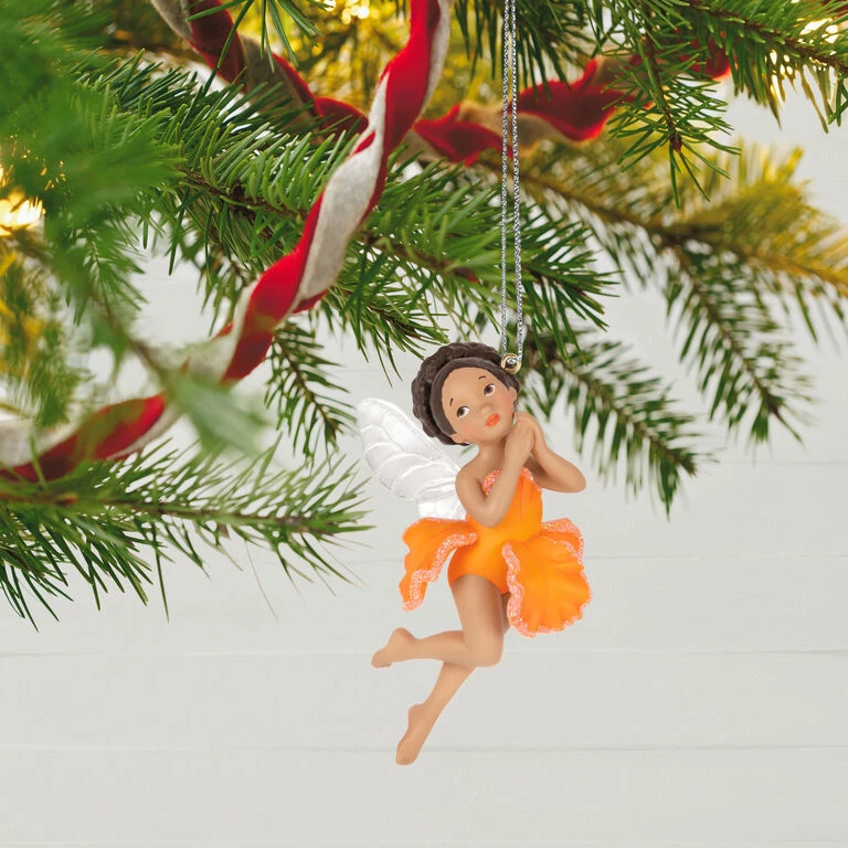 Fairy Messengers Special Edition Ornament Hallmark Fairy Messengers Special Edition Ornament -Hallmark Shop Fairy in Orange Flower Dress Keepsake Ornament 1699QGO2789 02