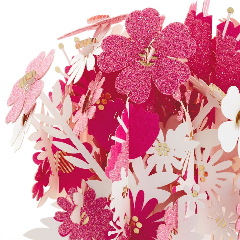 Happy Thoughts Flower Bouquet 3D Pop-Up Thinking of You Card Hallmark Happy Thoughts Flower Bouquet 3D Pop-Up Thinking Of You Card -Hallmark Shop Flower Bouquet 3D PopUp Thinking of You Card 1299LAD9644 02