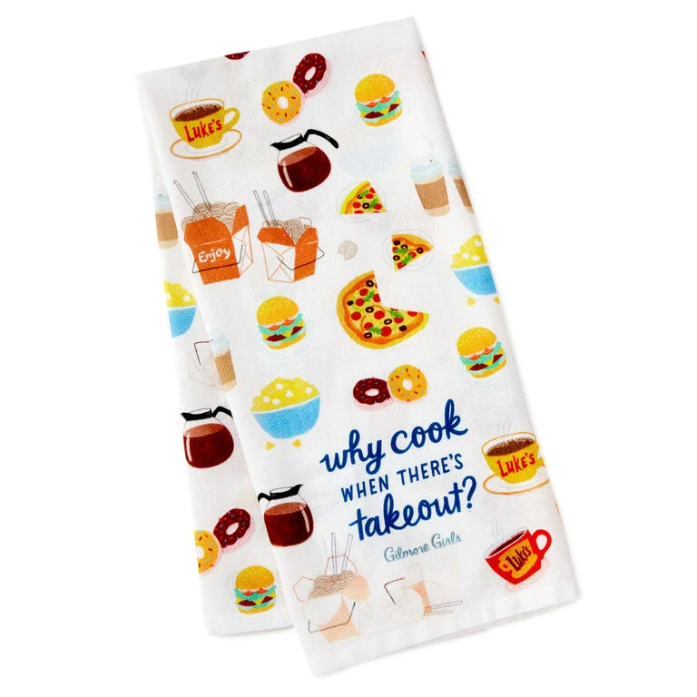 Gilmore Girls Why Cook Tea Towel Hallmark Gilmore Girls Why Cook Tea Towel -Hallmark Shop Gilmore Girls Why Cook Kitchen Towel 1PCL1009 01