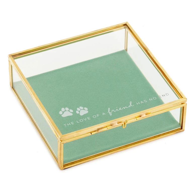 The Love of a Friend Glass Pet Memory Box, 5x5 Hallmark The Love Of A Friend Glass Pet Memory Box, 5x5 -Hallmark Shop Glass and Metal Memory Keeper Box for Loss of Pet 1BMK1616 01