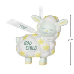 Hallmark Godchild 2023 Porcelain Ornament -Hallmark Shop Godchild Lamb Keepsake Ornament 1799QGO2609 03