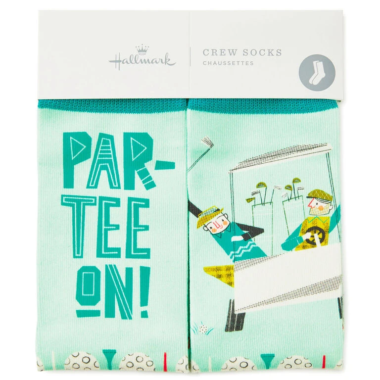 Par-tee On Golf Funny Crew Socks Hallmark Par-tee On Golf Funny Crew Socks -Hallmark Shop Golf Balls and Tees Funny Novelty Crew Socks 1SOX2077 02
