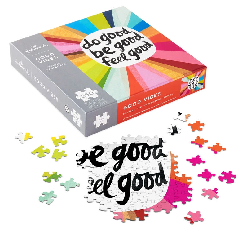 Good Vibes 550-Piece Jigsaw Puzzle Hallmark Good Vibes 550-Piece Jigsaw Puzzle -Hallmark Shop Good Vibes Colorful Rays 550Piece Jigsaw Puzzle 1PUZ1440 02