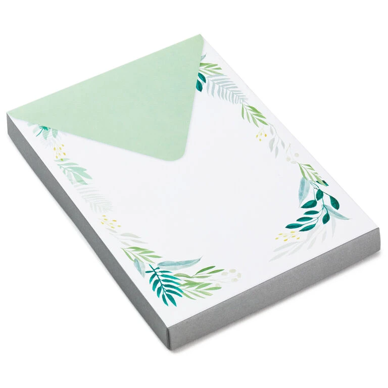 Fern Border Stationery Set, 20 sheets Hallmark Fern Border Stationery Set, 20 Sheets -Hallmark Shop Green Ferns Writing Sheets Stationery Set 1STN1144 01