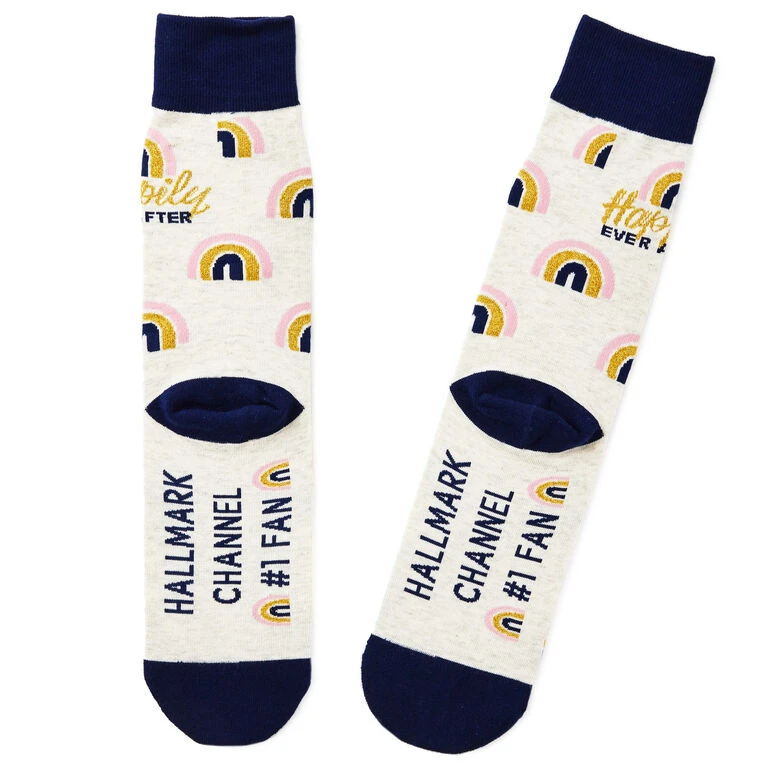 Hallmark Channel Happily Ever After Novelty Crew Socks Hallmark Channel Happily Ever After Novelty Crew Socks -Hallmark Shop Hallmark Channel 1 Fan Rainbows Novelty Crew Socks 1HKC2243 02