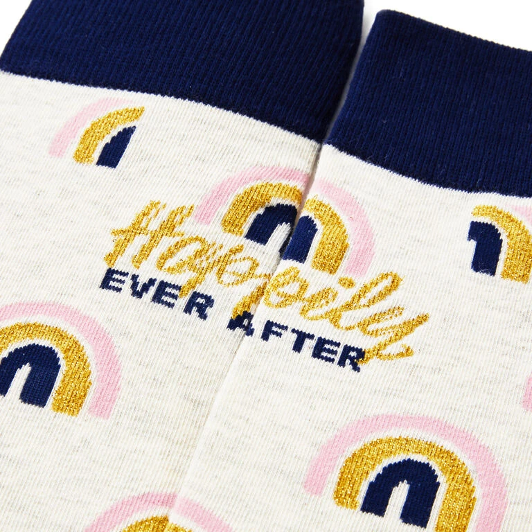 Hallmark Channel Happily Ever After Novelty Crew Socks Hallmark Channel Happily Ever After Novelty Crew Socks -Hallmark Shop Hallmark Channel 1 Fan Rainbows Novelty Crew Socks 1HKC2243 03