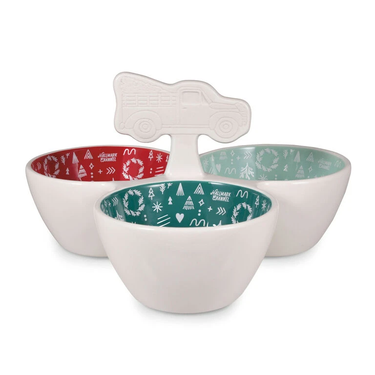 Hallmark Channel Truck Dip Bowl Trio Hallmark Channel Truck Dip Bowl Trio -Hallmark Shop Hallmark Channel 3Bowl Dip Server With Truck Handle 1XKT3527 01