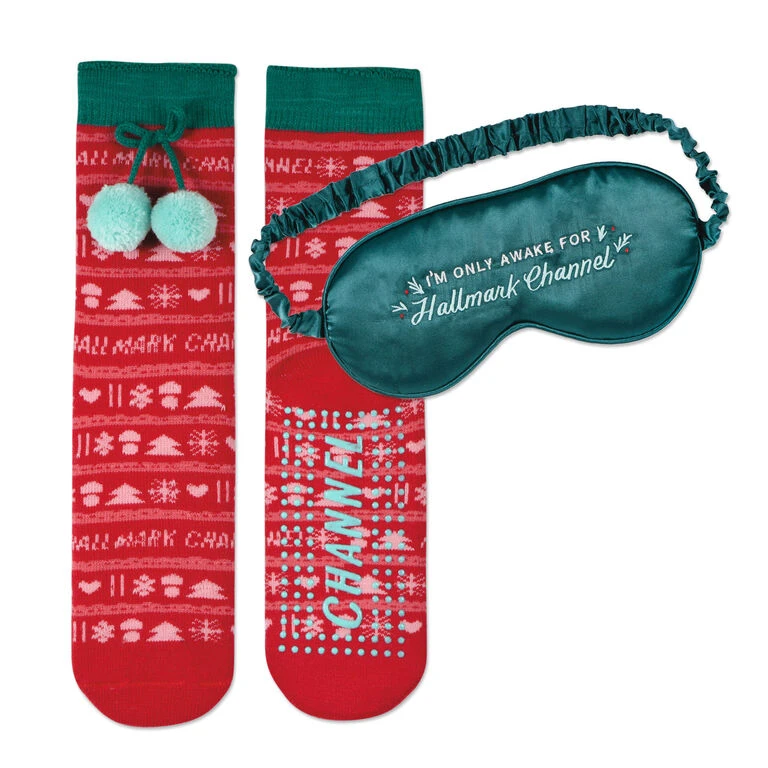 Hallmark Channel Cozy Socks and Sleep Mask Gift Set Hallmark Channel Cozy Socks And Sleep Mask Gift Set -Hallmark Shop Hallmark Channel Cozy Socks and Sleep Mask Gift Set 1XKT3506 01