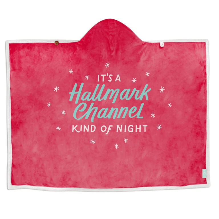Hallmark Channel Kind of Night Hooded Blanket, 50x70 Hallmark Channel Kind Of Night Hooded Blanket, 50x70 -Hallmark Shop Hallmark Channel Kind of Night Red Hooded Blanket 1XKT3530 01
