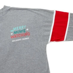 Hallmark Channel Merry Movie Watching Long Sleeve Jersey, X-Large -Hallmark Shop Hallmark Channel Movie Watching Long Sleeve Shirt 1XKT3547 03